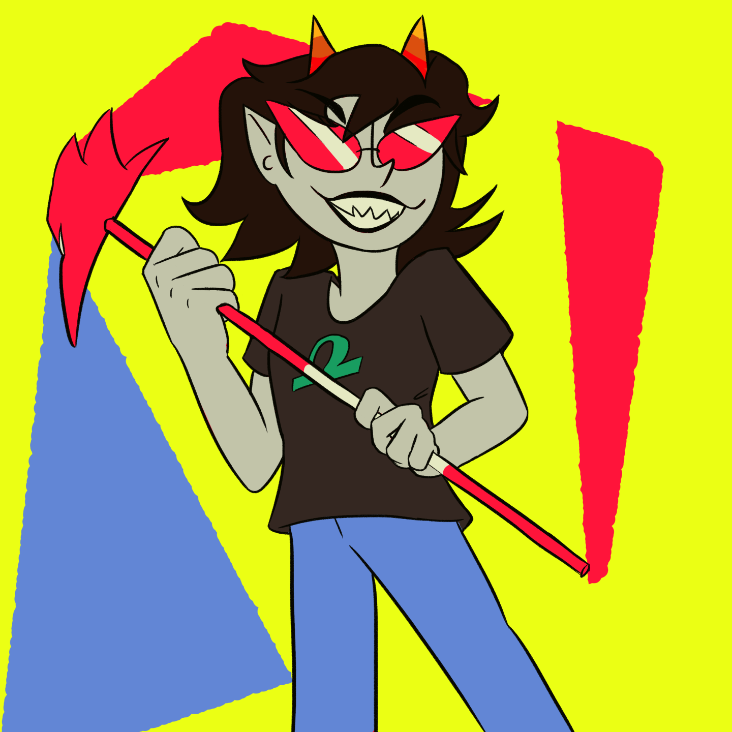 terezi pyrope standing confidently with her dragon cane.